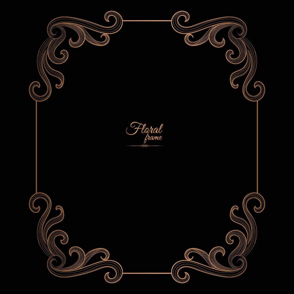 Golden Border Warm Color Border Frame Picture Frame Gold And luxury Floral frame vector