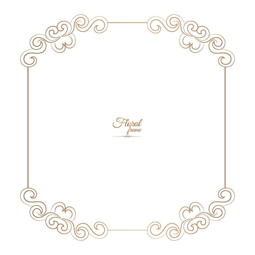Golden Border Warm Color Border Frame Picture Frame Gold And luxury Floral frame vector