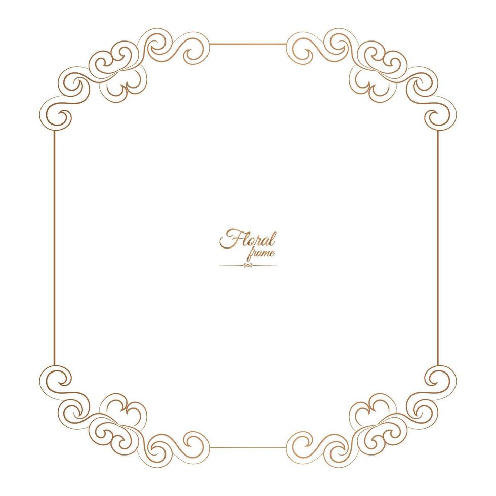 Golden Border Warm Color Border Frame Picture Frame Gold And luxury Floral frame vector