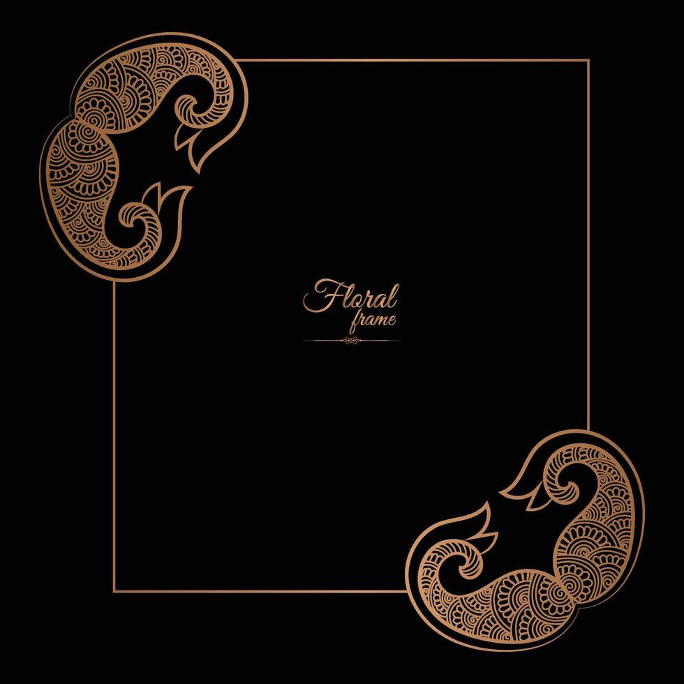 Golden Border Warm Color Border Frame Picture Frame Gold And luxury Floral frame vector