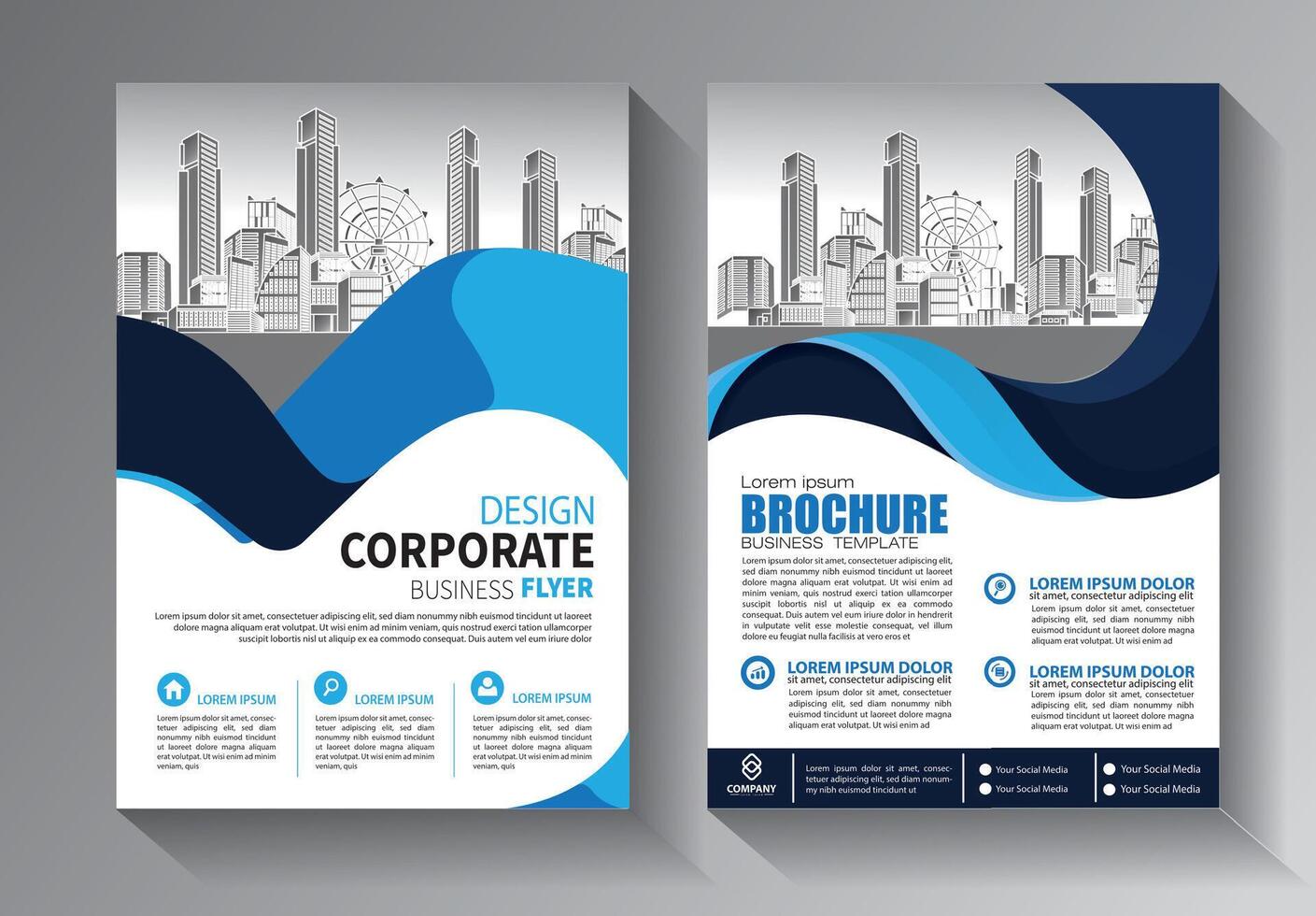 flyer business template for annual report cover book vector