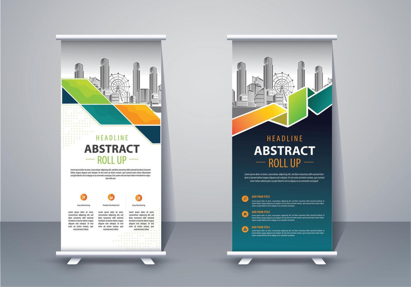 Roll up business template layout brochure leaflet vector