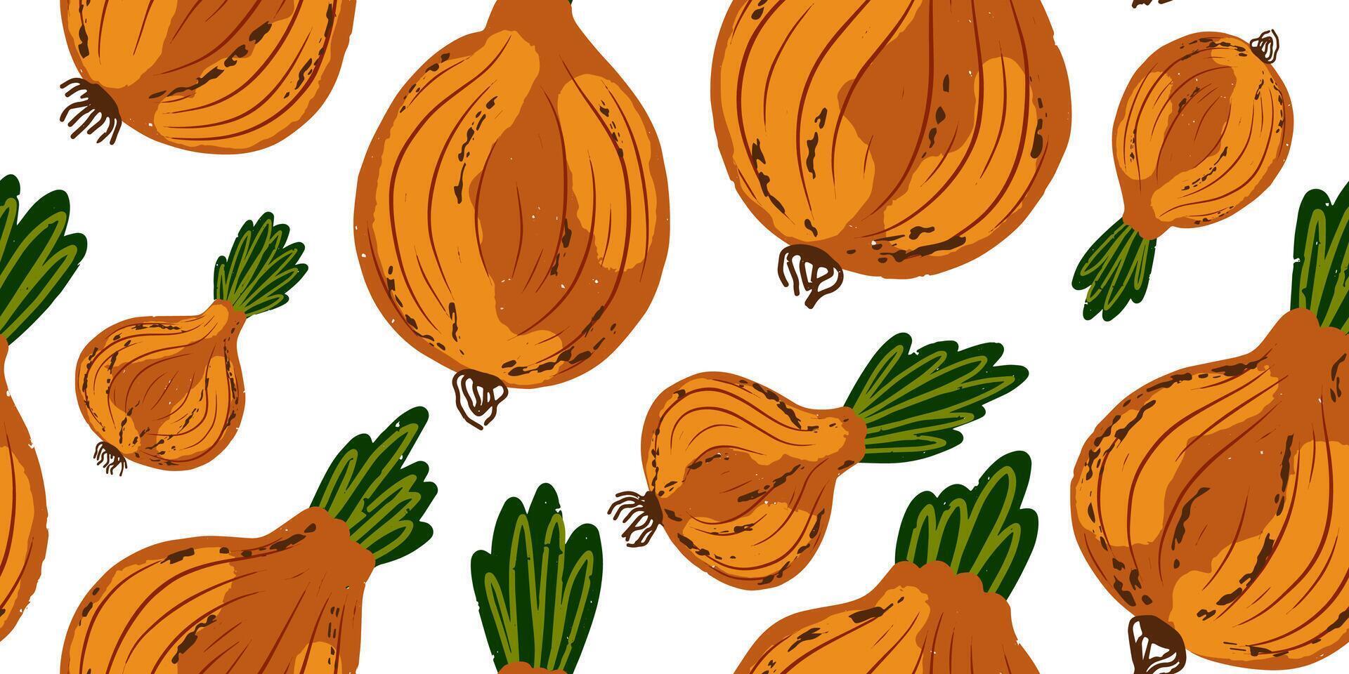 vegetable seamless pattern vector