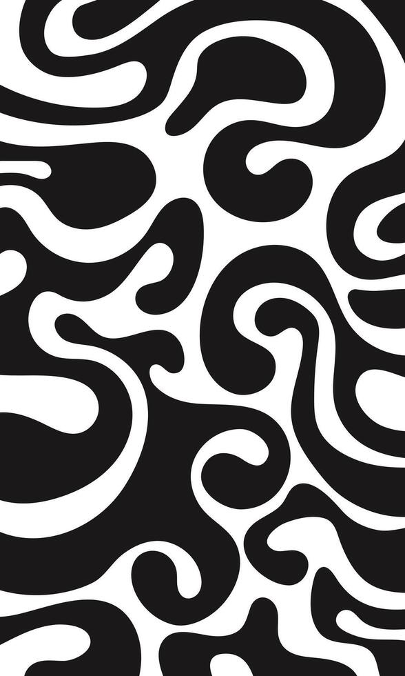 black and white abstract wallpaper flowing liquid lines. Monochrome abstract fluid suitable for clothing fabric design vector