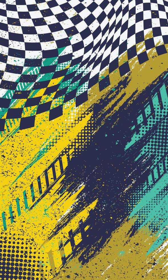 Grunge brush stroke abstract background. Racing style sports jersey t-shirt design template vector