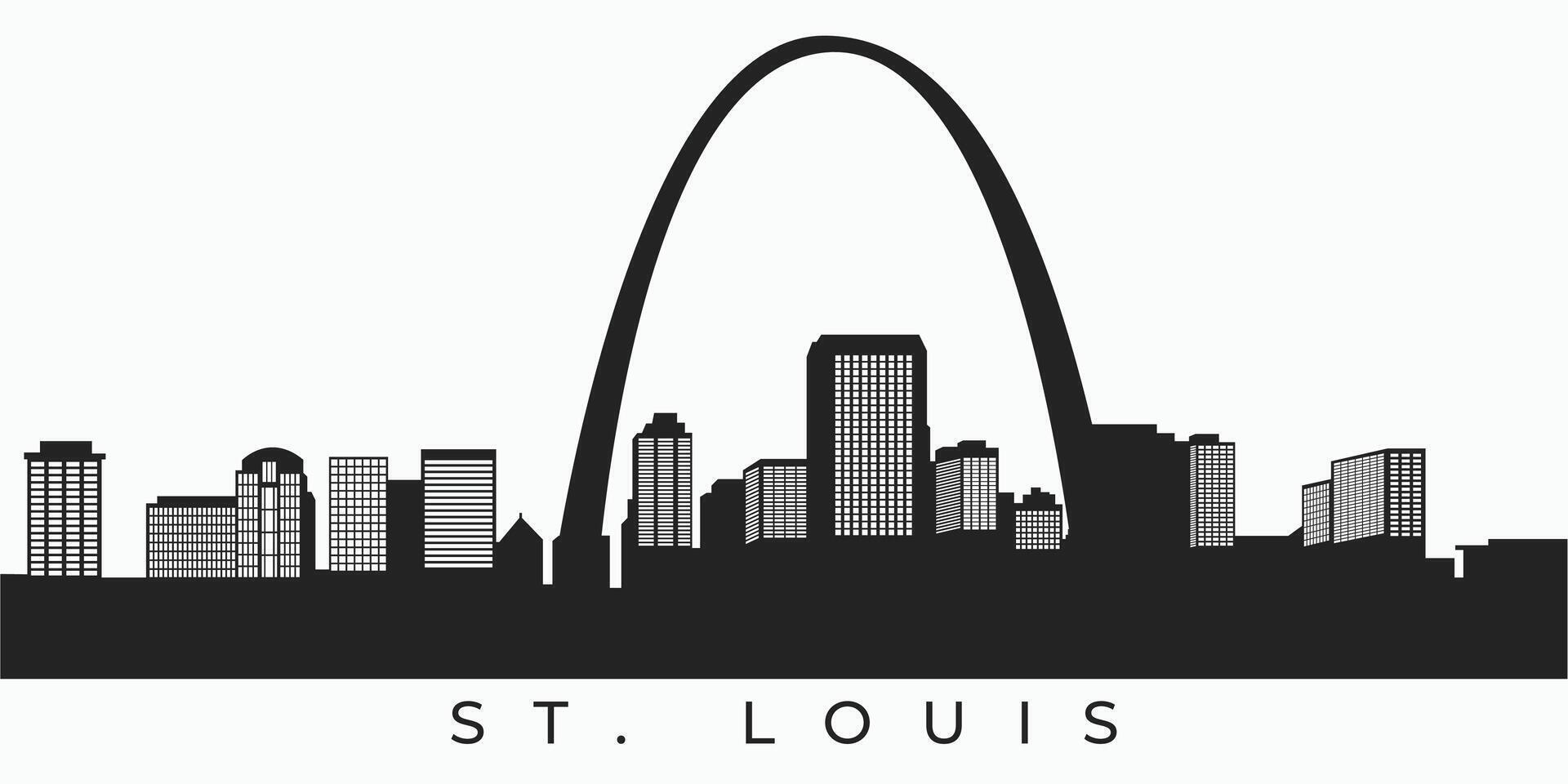 St Louis city skyline silhouette vector