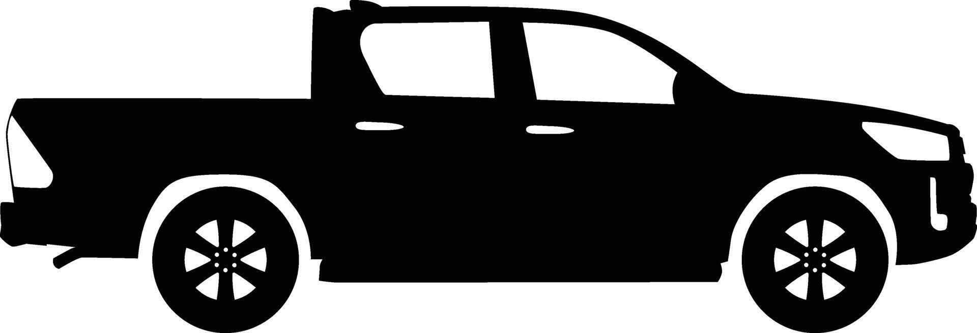 Side view car silhouette illustration vector