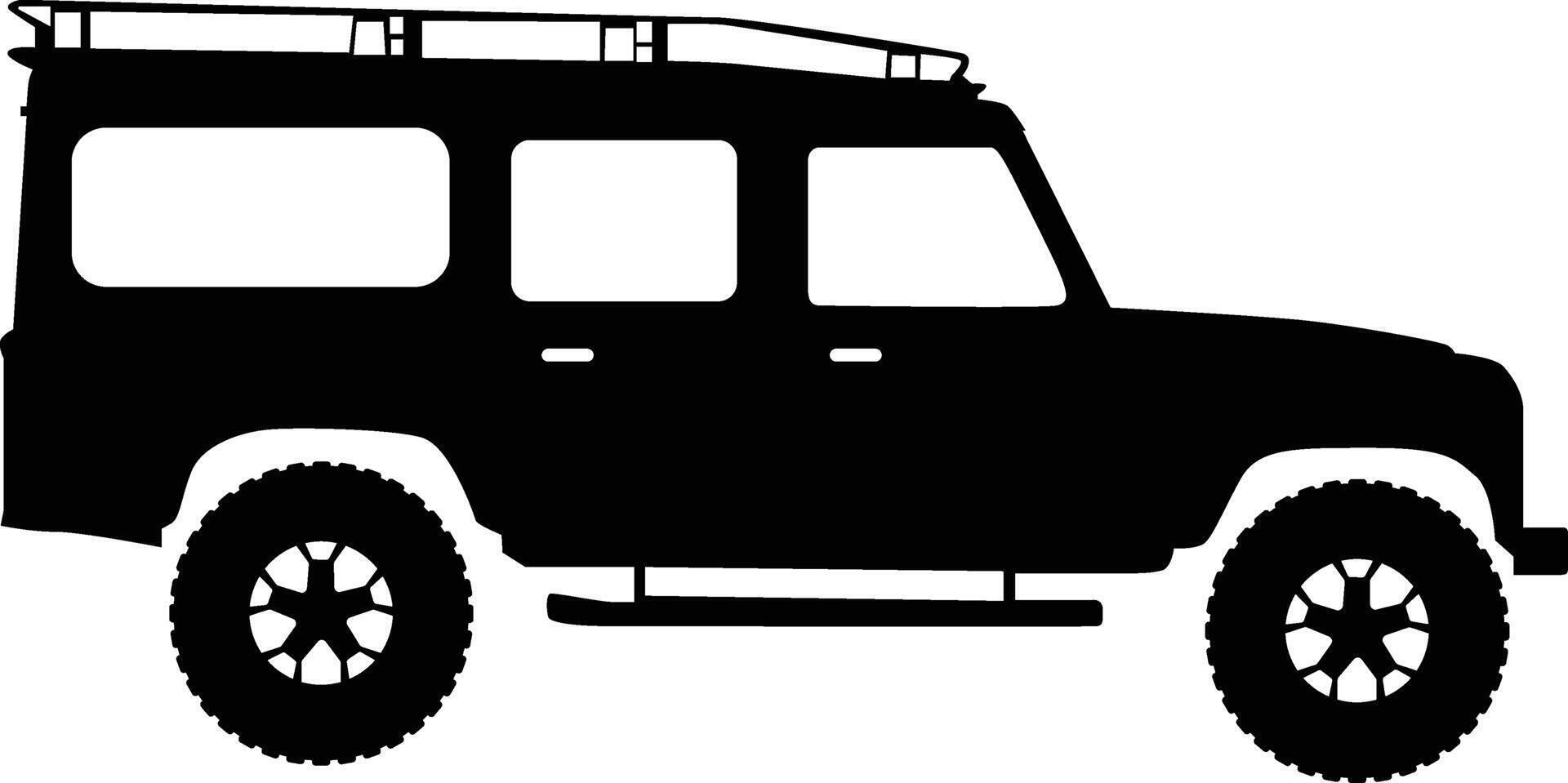 Side view car silhouette illustration vector