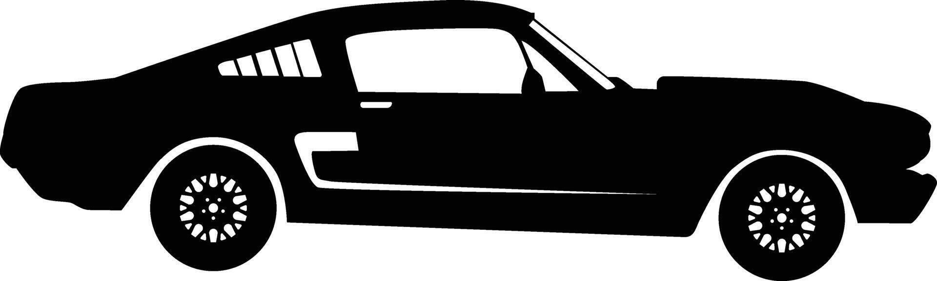 Side view car silhouette illustration vector