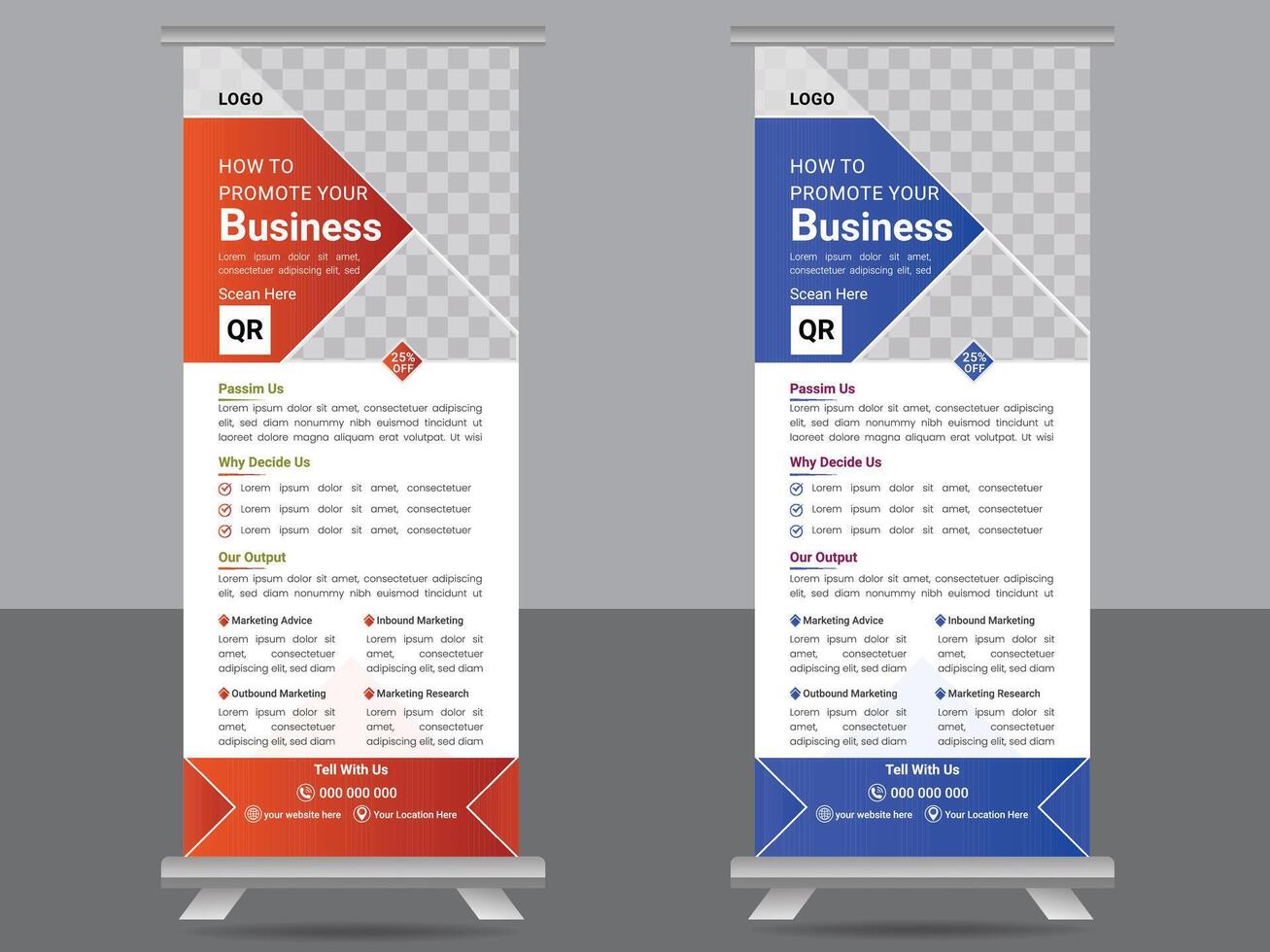 Professional Business Roll Up Banner Design vector
