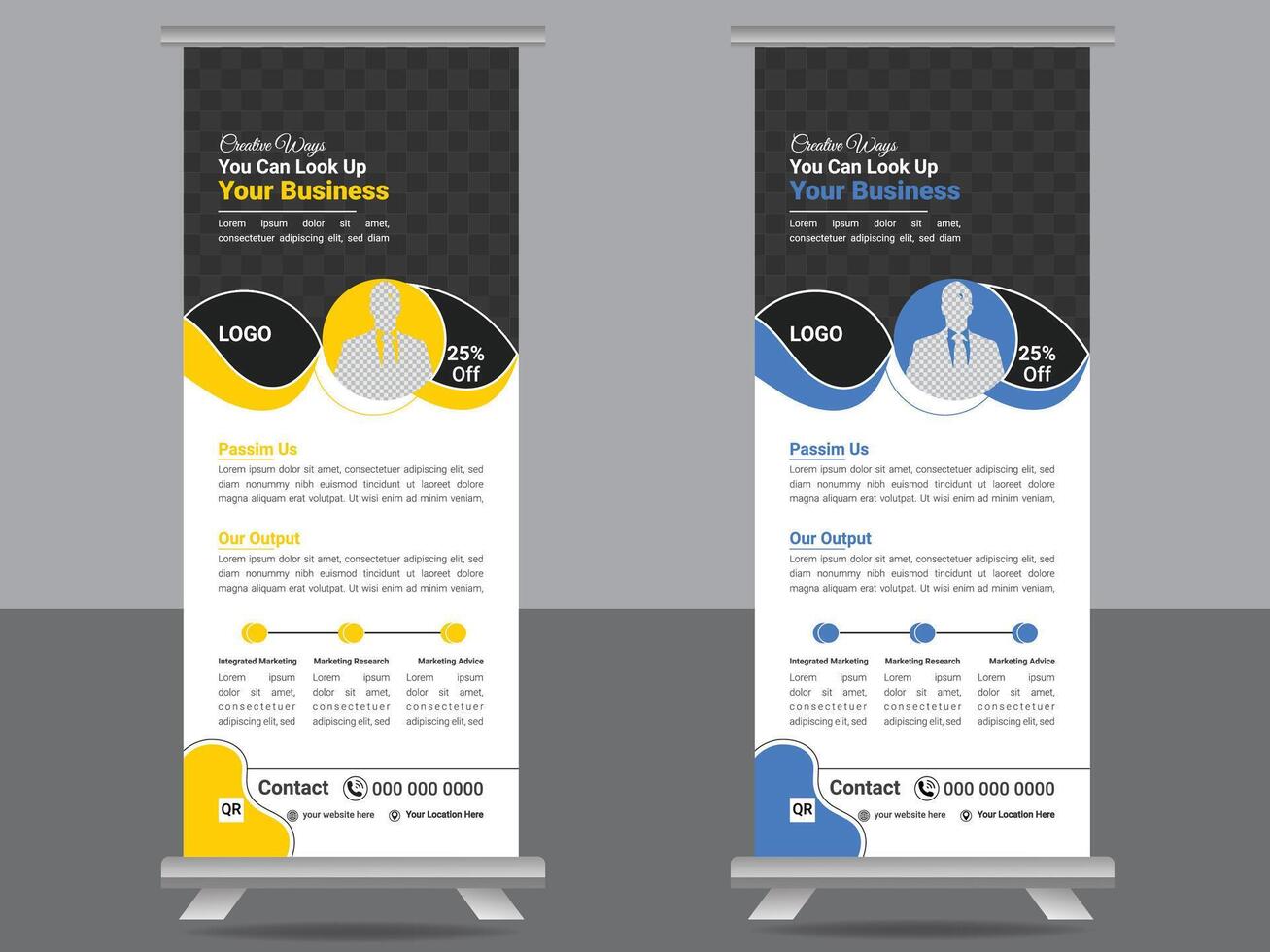 Professional Business Roll Up Banner Design vector
