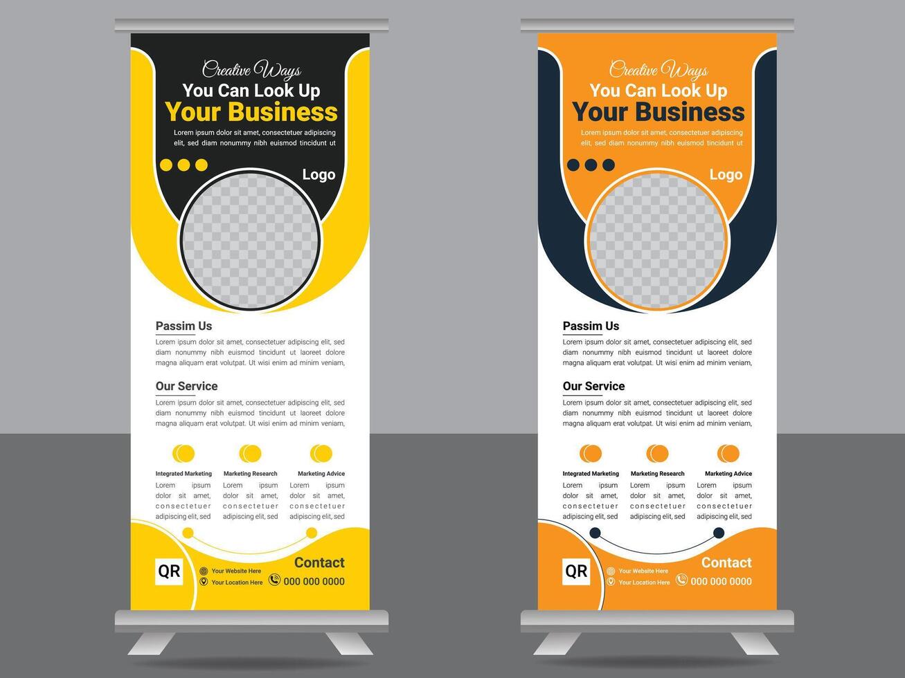 Professional Business Roll Up Banner Design vector