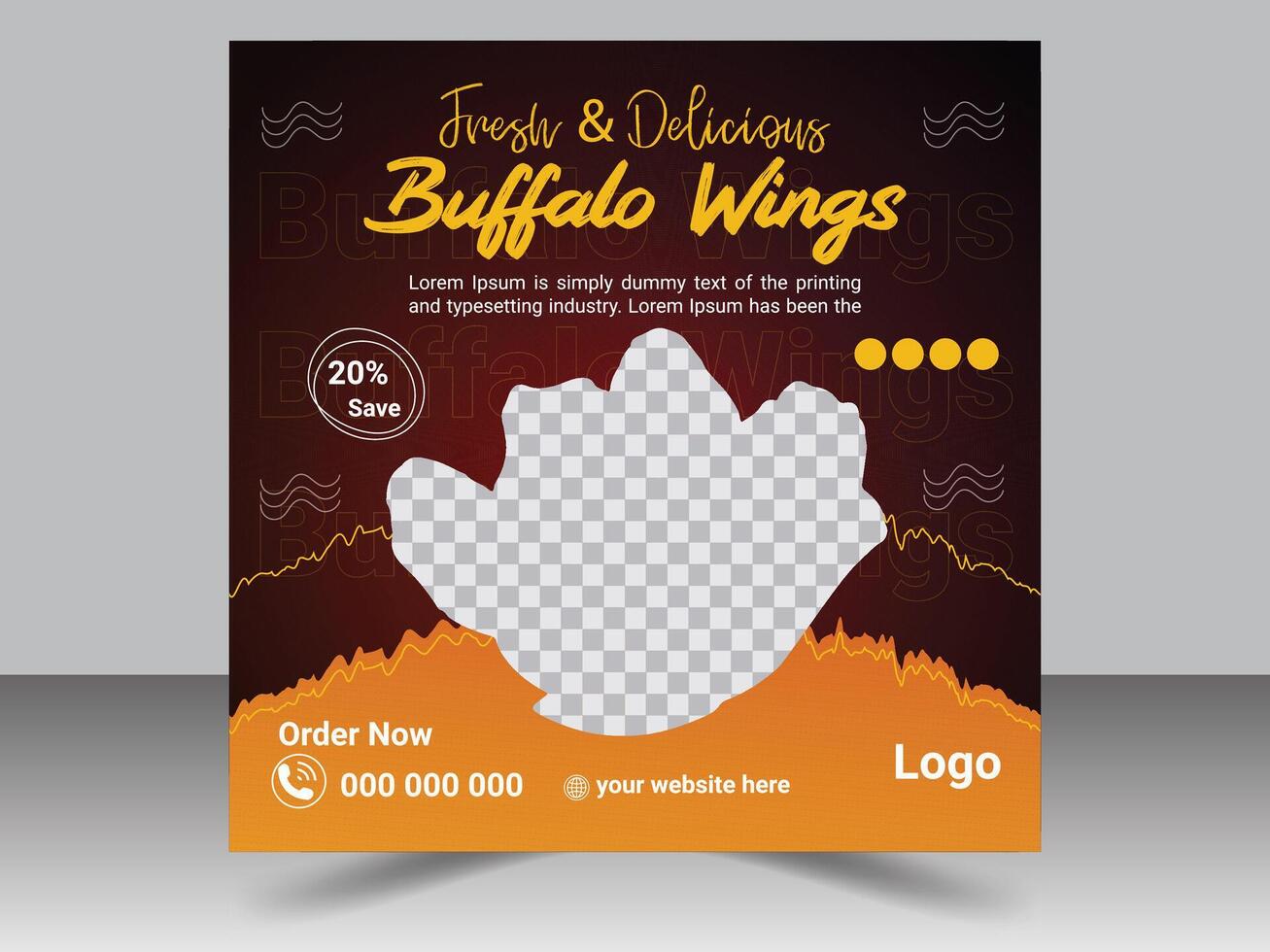 Simple And Creative Restaurant Social Media Post Template vector