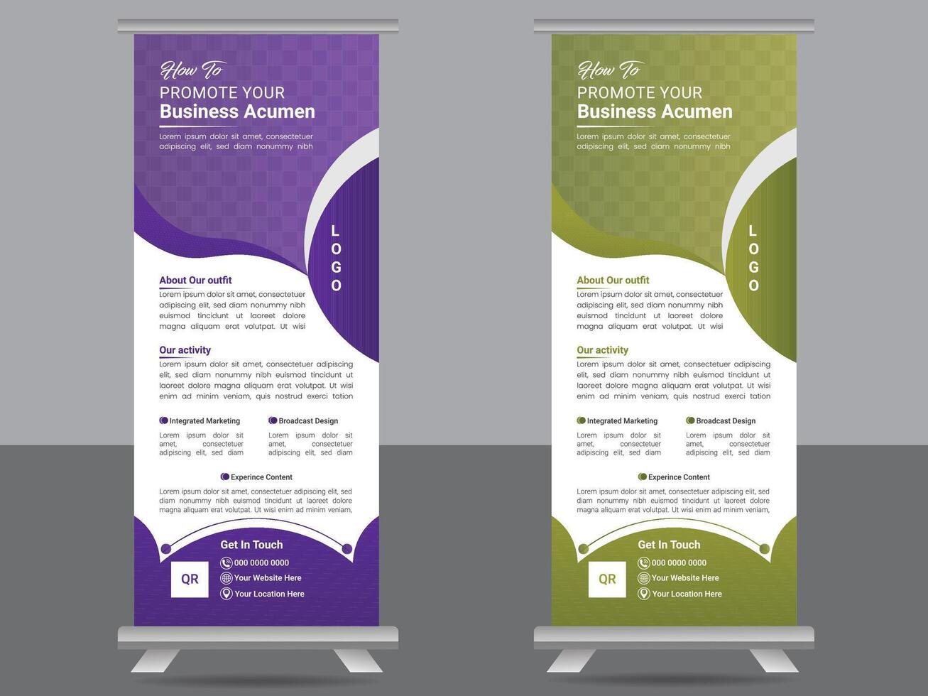 Professional Business Roll Up Banner Design vector