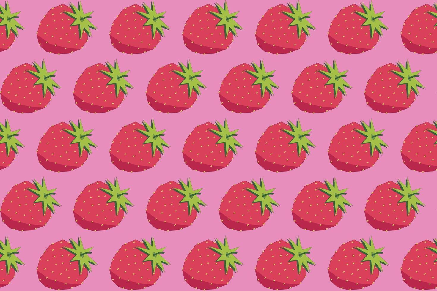 Illustration pattern, Abstract of strawberry fruit on pink background. vector
