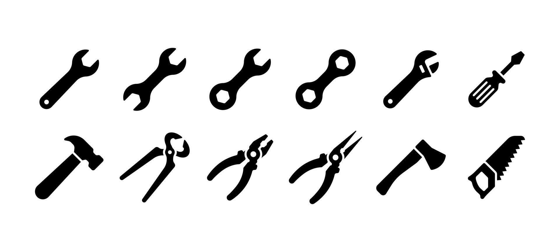 Tool icon set isolated on white background. vector