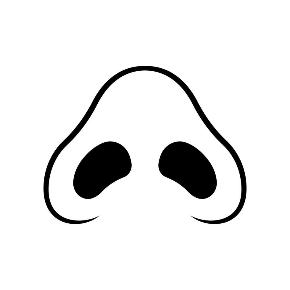 Human nostril line icon. Nose in bottom view. vector