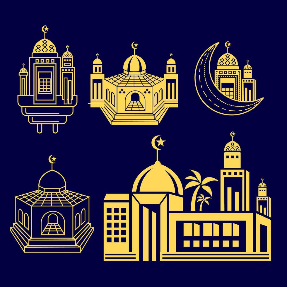 Ramadan Elements and Ramadan Lanterns vector