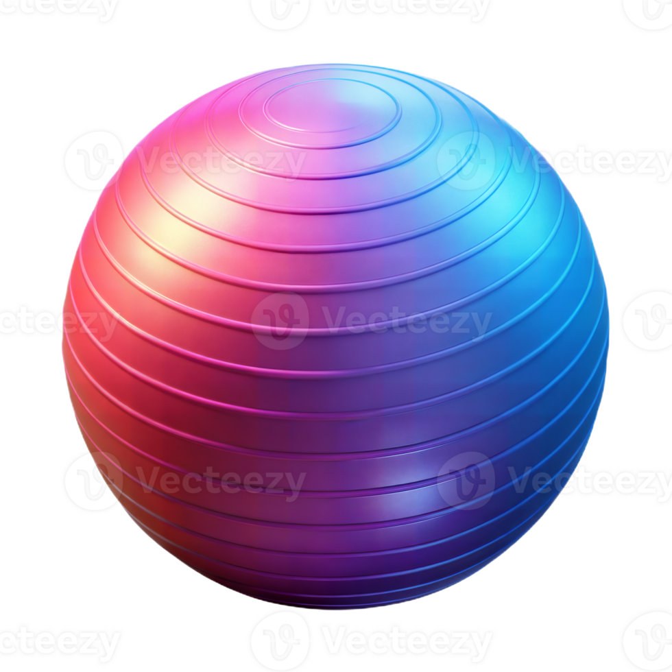 Colorful exercise ball in vibrant gradient hues png