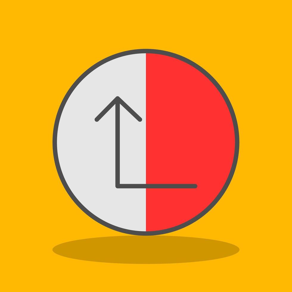 Turn Up Filled Shadow Icon vector