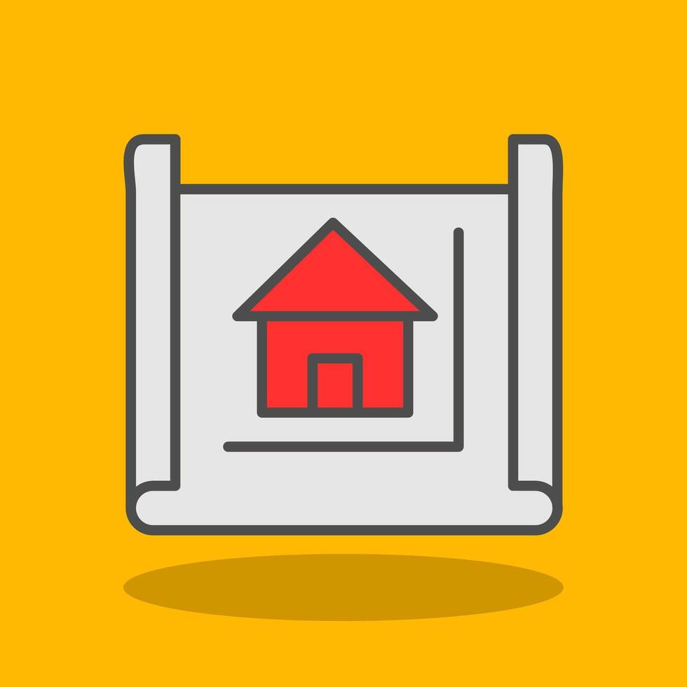 Blueprint Filled Shadow Icon vector