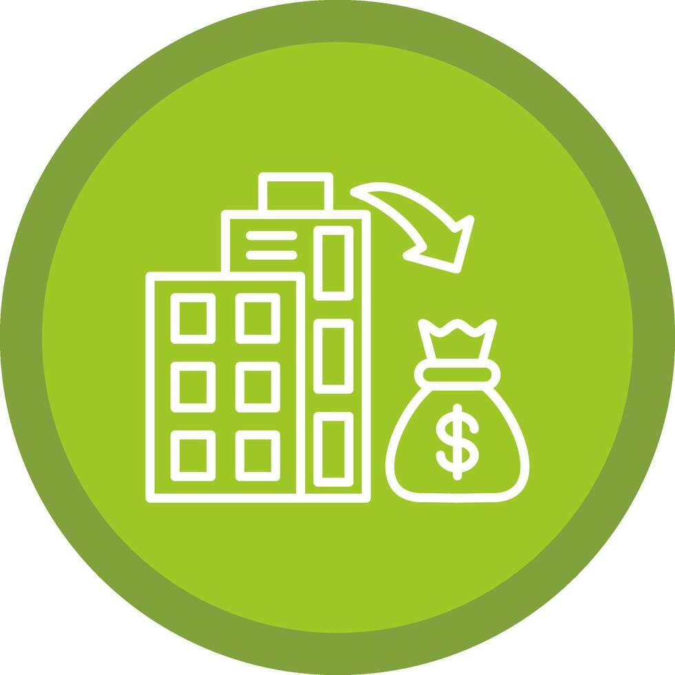 Market Investment Line Multi Circle Icon vector