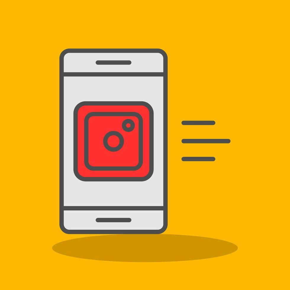 Mobile App Filled Shadow Icon vector