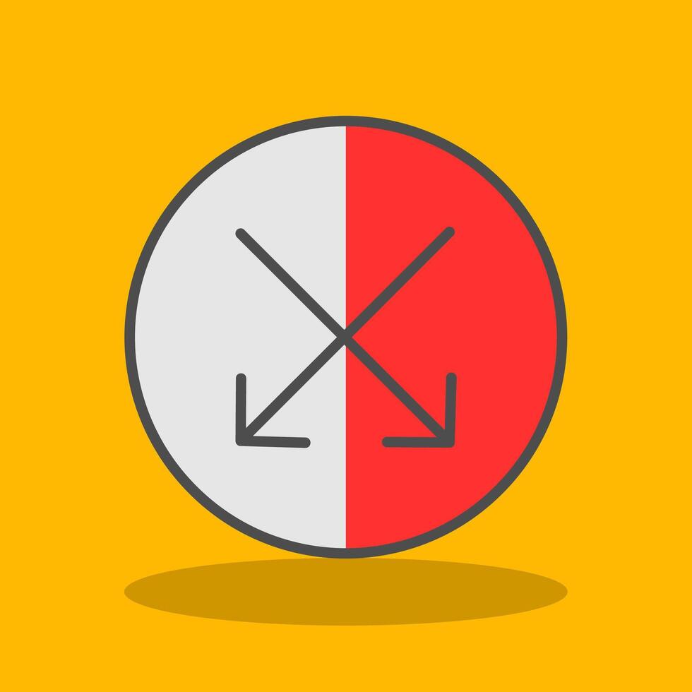 Intersect Filled Shadow Icon vector