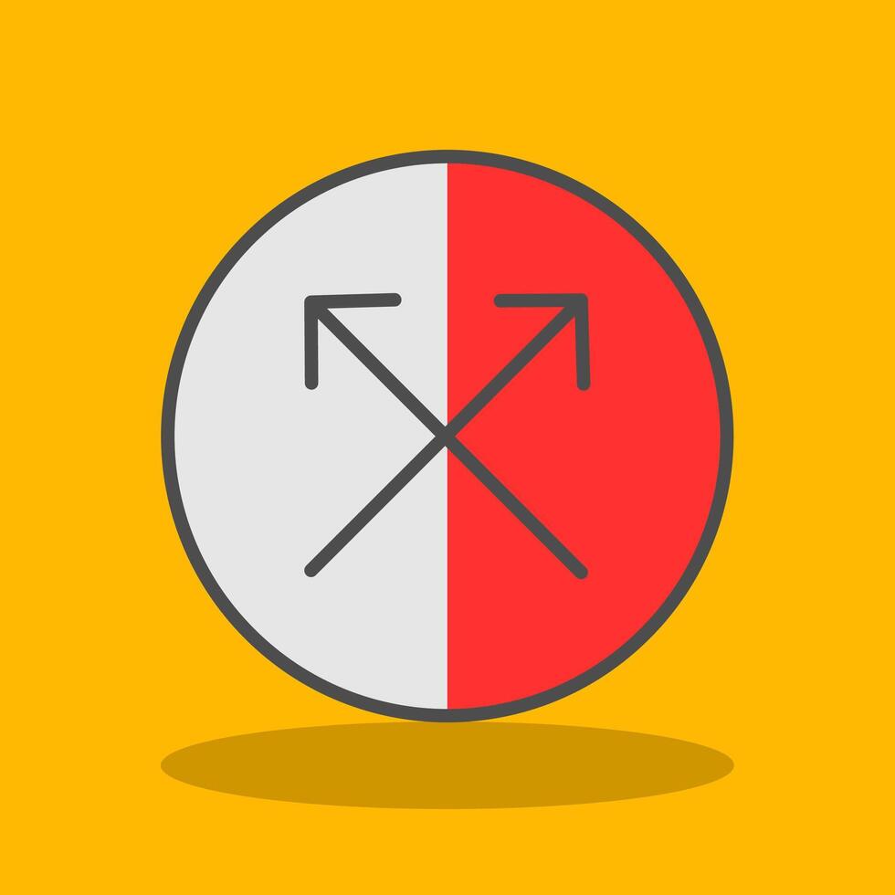 Intersect Filled Shadow Icon vector