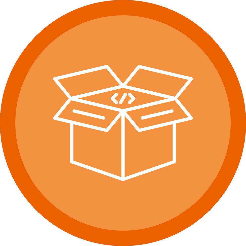 Open Box Line Multi Circle Icon vector