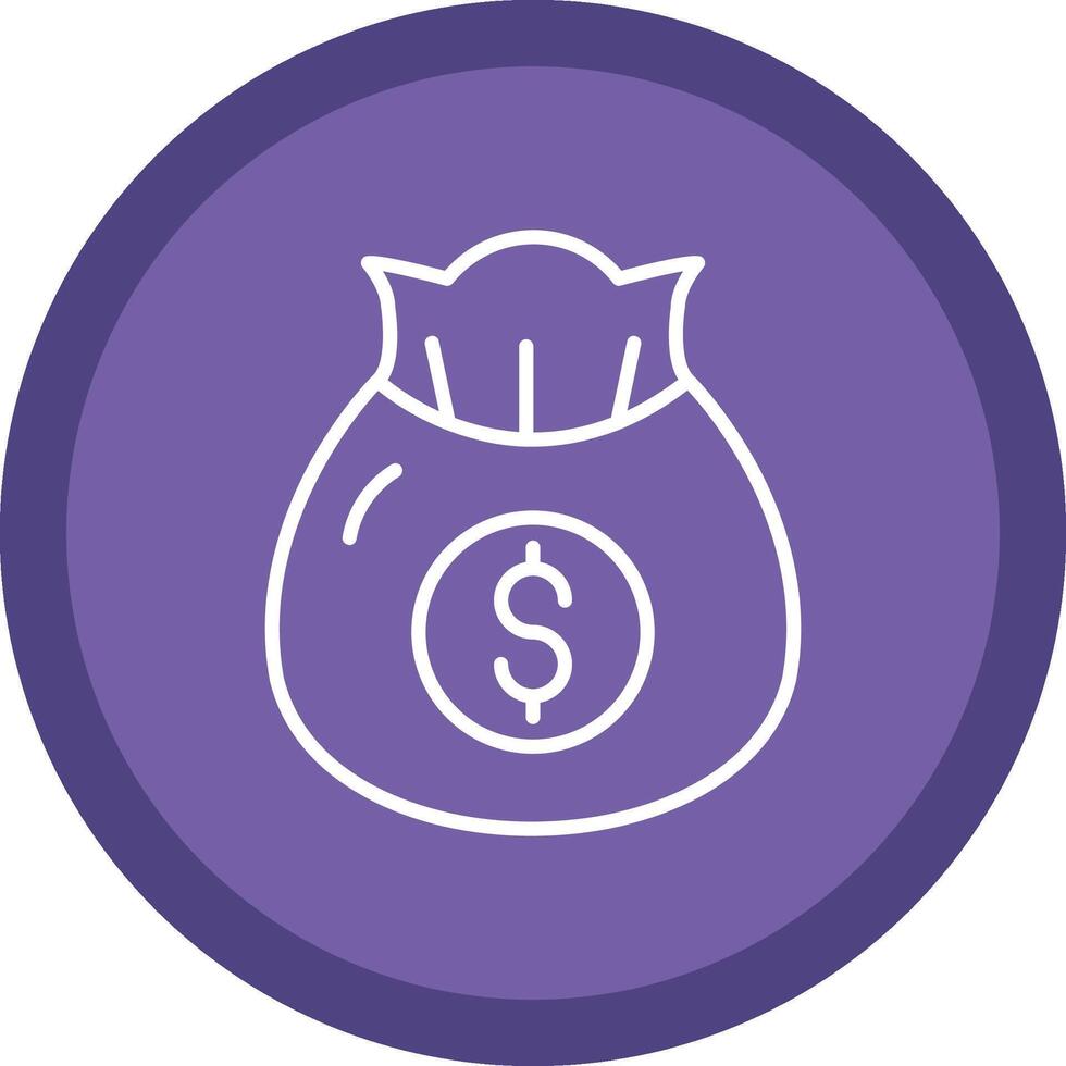 Money Bag Line Multi Circle Icon vector