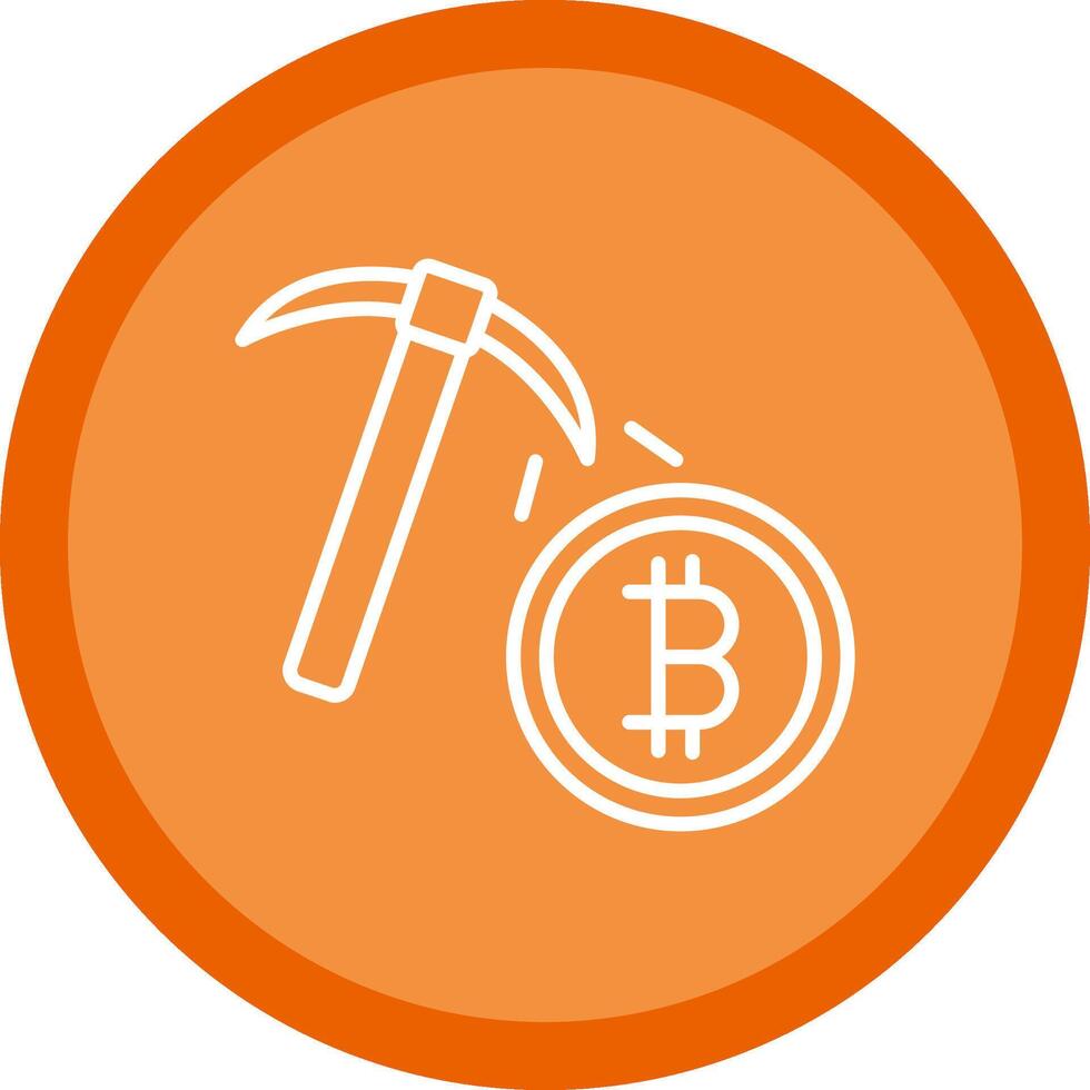 Bitcoin Mining Line Multi Circle Icon vector