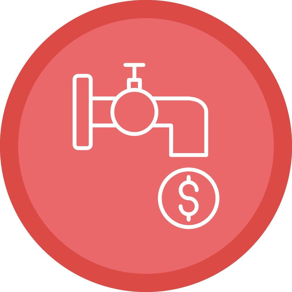 Tap Water Line Multi Circle Icon vector
