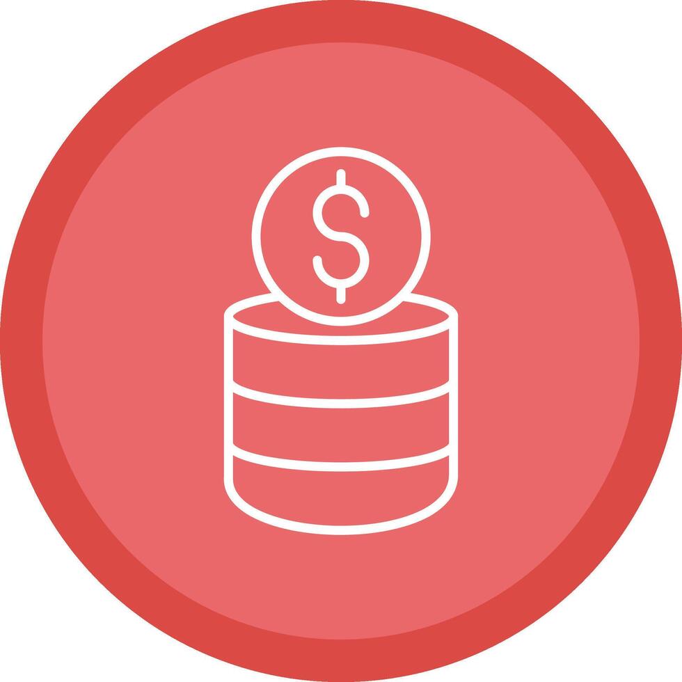Coin Stack Line Multi Circle Icon vector