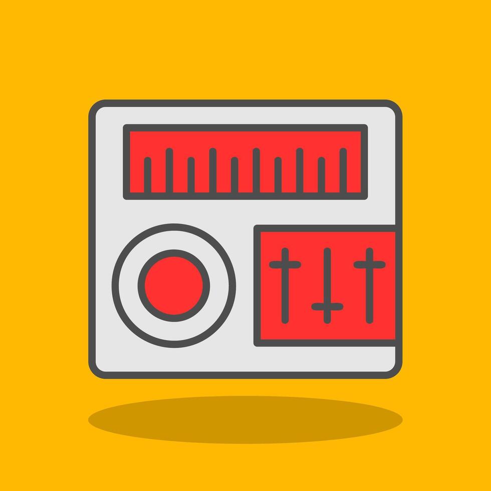 Sound Mixer Filled Shadow Icon vector