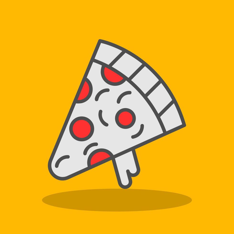 Pizza rebanada lleno sombra icono vector