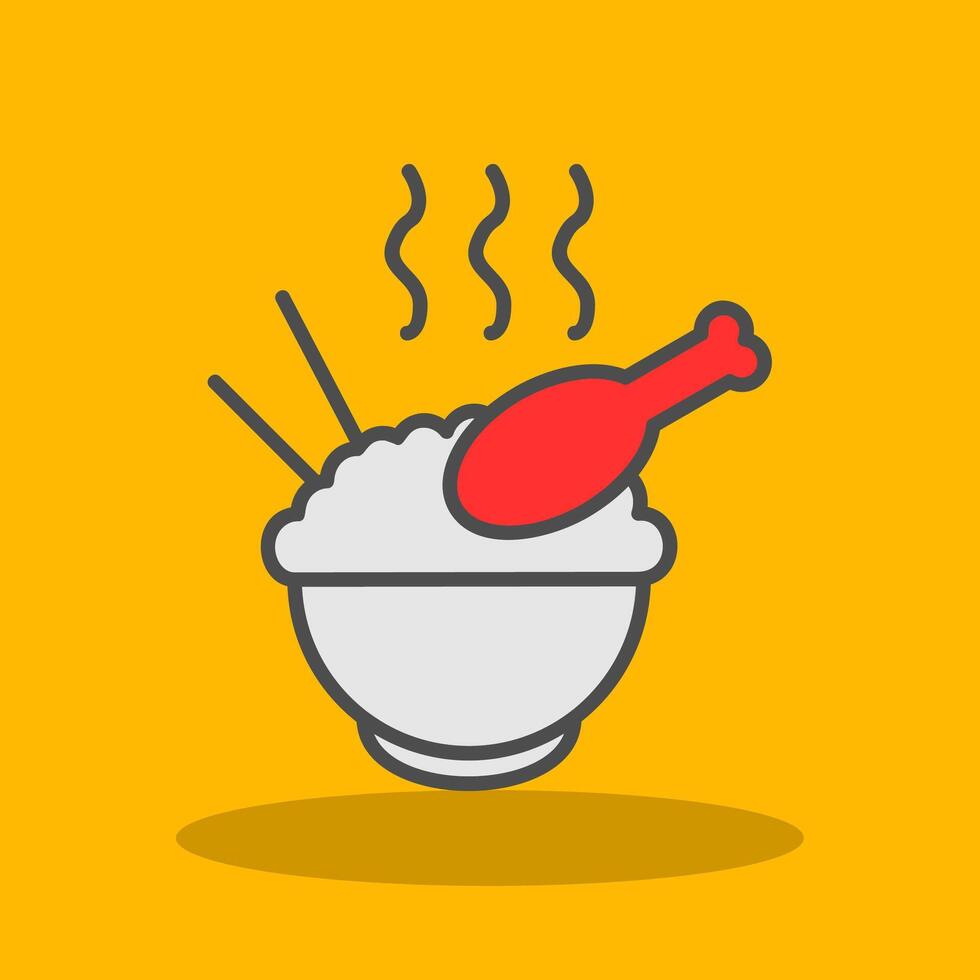 Bowl Filled Shadow Icon vector