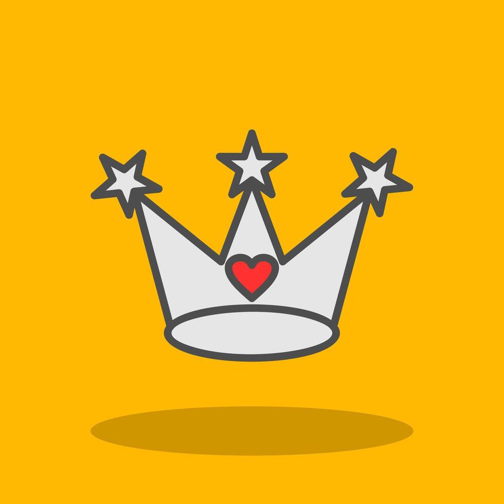 Crown Filled Shadow Icon vector