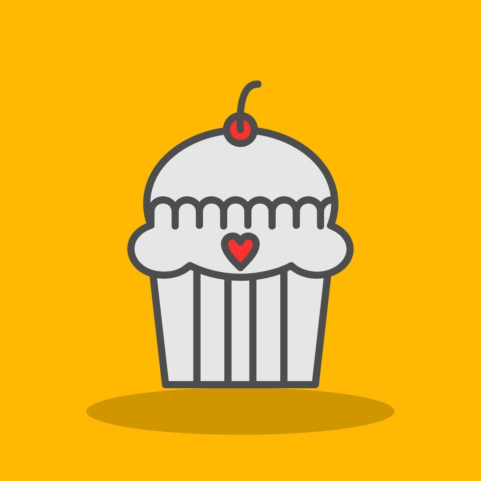 cake Filled Shadow Icon vector