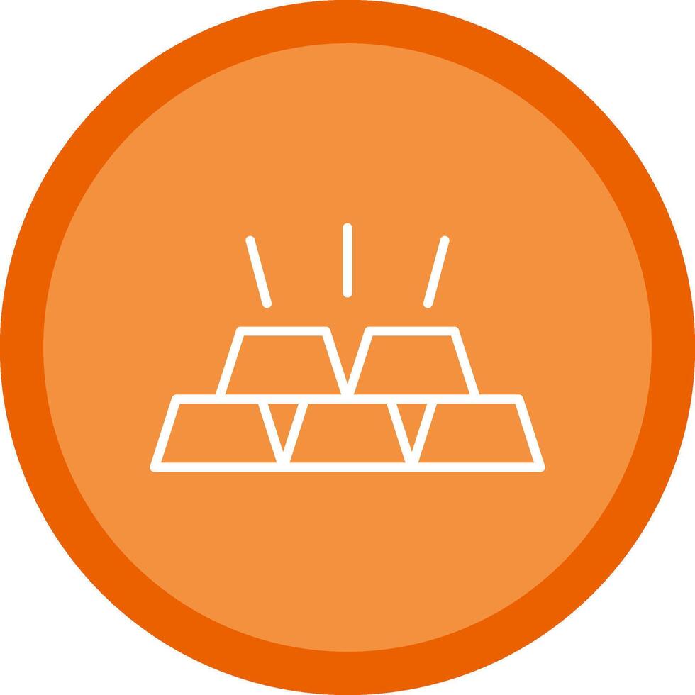 Gold Bars Line Multi Circle Icon vector