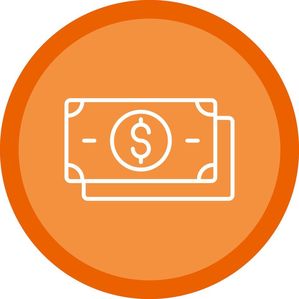 Dollar Line Multi Circle Icon vector