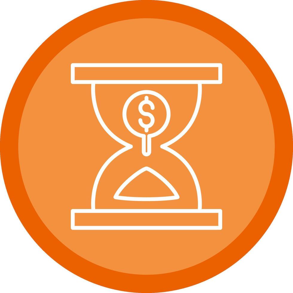 Sand Timer Line Multi Circle Icon vector