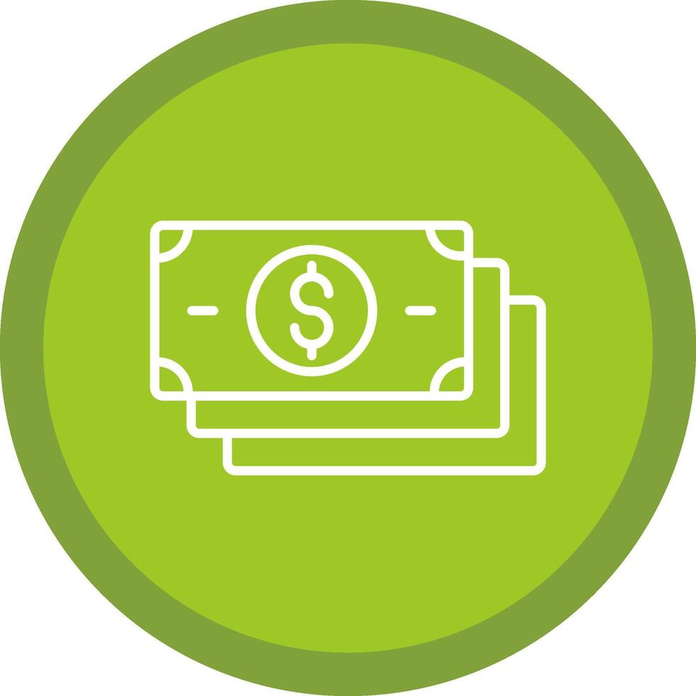Banknotes Line Multi Circle Icon vector