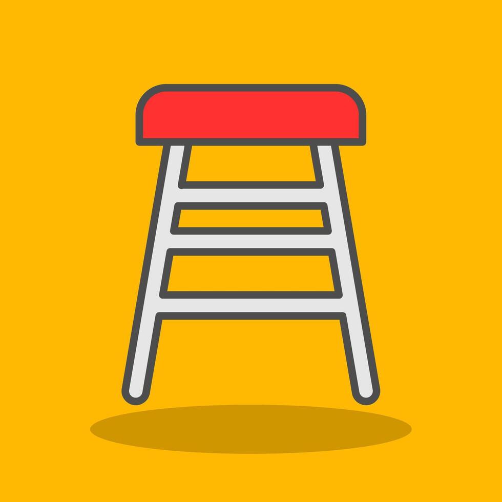Bar Stool Filled Shadow Icon vector