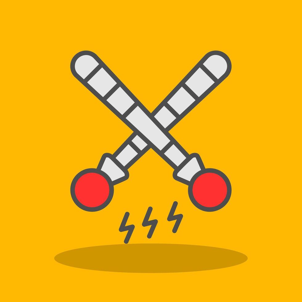 Drumsticks Filled Shadow Icon vector