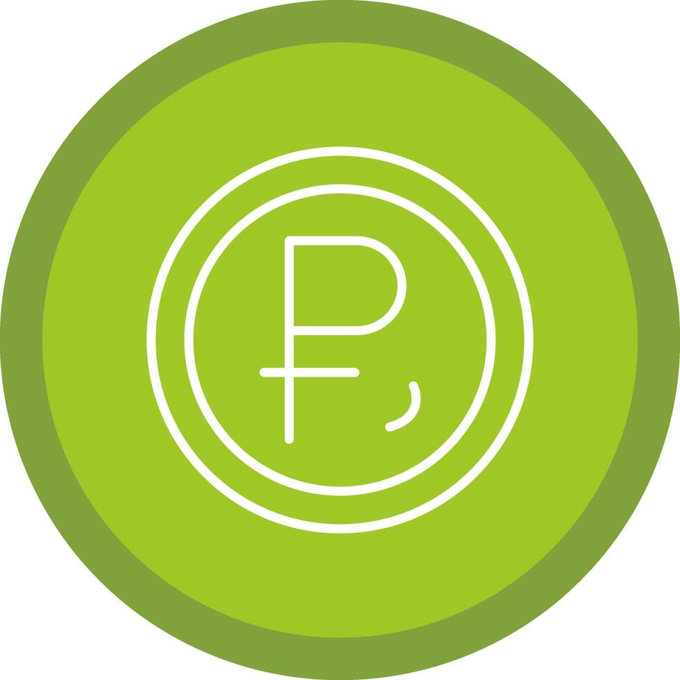 Ruble Line Multi Circle Icon vector