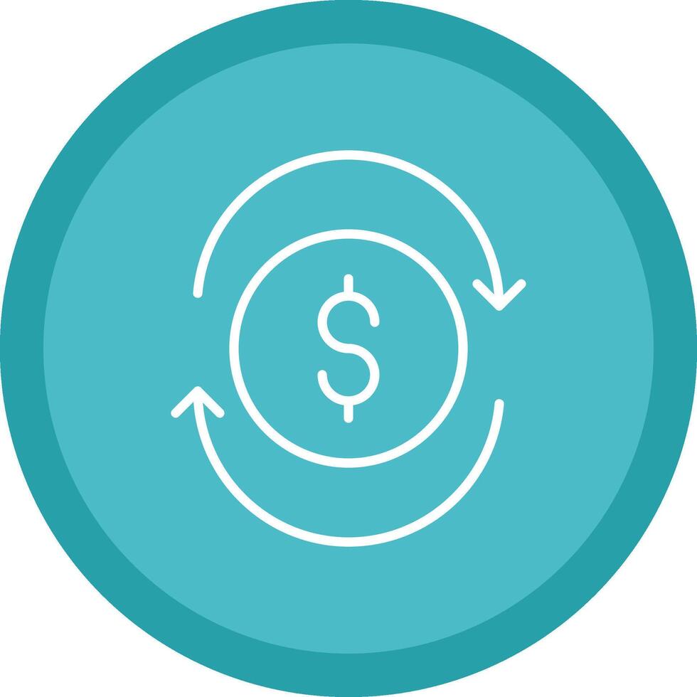 Exchange Rate Line Multi Circle Icon vector