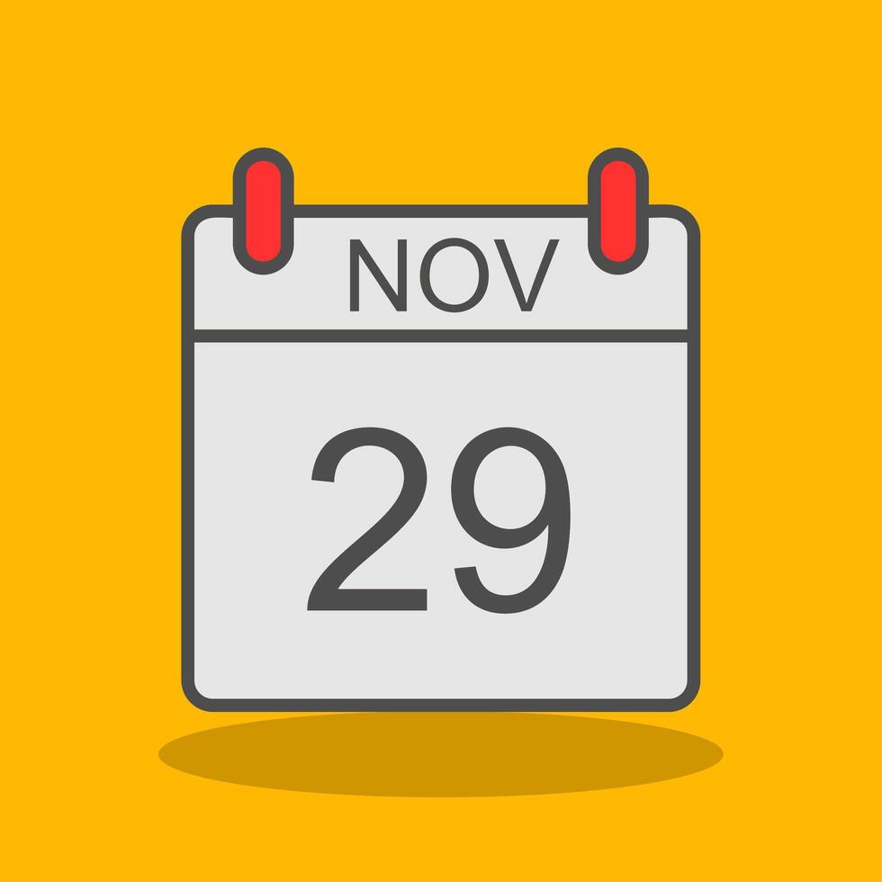 November Filled Shadow Icon vector