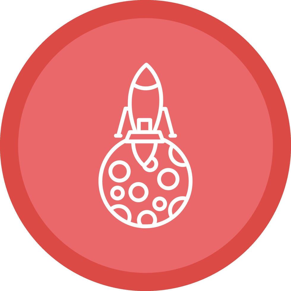 Moon Landing Line Multi Circle Icon vector