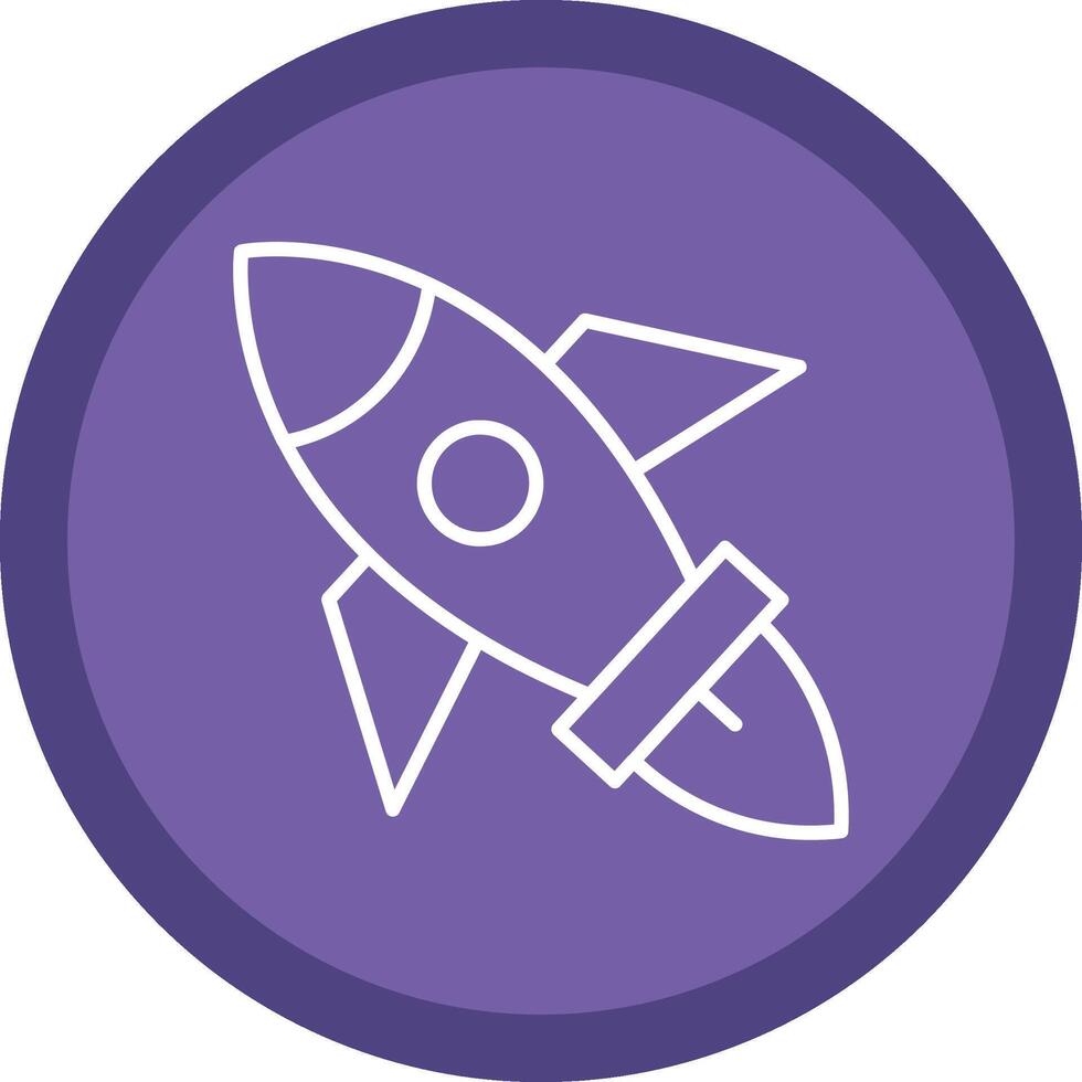 Rocket Line Multi Circle Icon vector